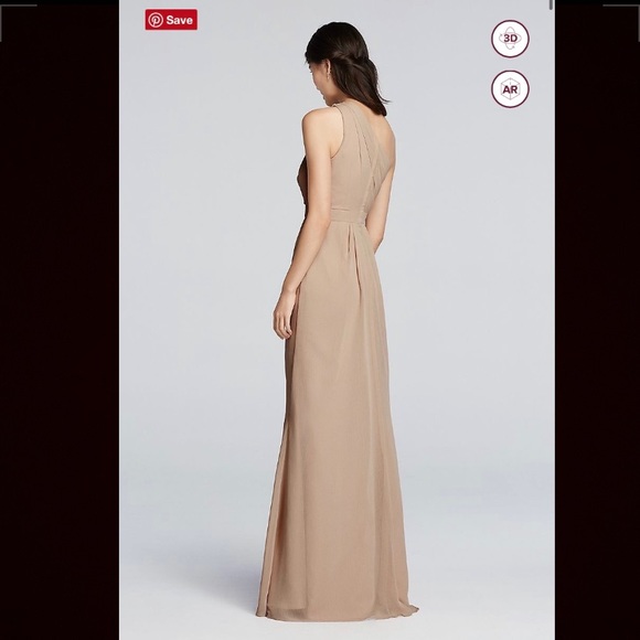 Maternity bridesmaid dress. Long 1shoulder chiffon - Picture 3 of 5